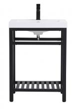  VF14024BK - 24 Inch Single Bathroom Metal Vanity in Black