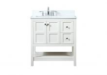  VF16432WH-BS - 32 Inch Single Bathroom Vanity in White with Backsplash