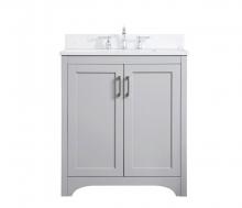  VF17030GR-BS - 30 Inch Single Bathroom Vanity in Grey with Backsplash