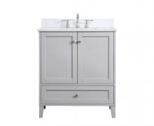  VF18030GR-BS - 30 Inch Single Bathroom Vanity in Grey with Backsplash