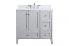  VF18036GR-BS - 36 Inch Single Bathroom Vanity in Grey with Backsplash