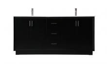  VF19672DBK - 72 Inch Double Bathroom Vanity in Black