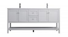  VF22272DGR - 72 Inch Double Bathroom Vanity in Grey