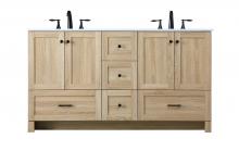  VF2860DMW - 60 inch Double Bathroom Vanity in Mango Wood