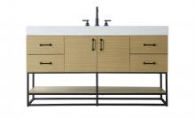  VF29260MHB - 60 inch Single Bathroom Vanity in Honey Brown