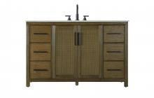  VF29554HO - 54 Inch Single Bathroom Vanity In Hazel Oak