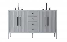 Elegant VF29660DGR - 60 inch Double Bathroom Vanity in Grey