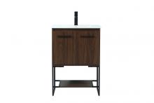 Elegant VF42524MWT - 24 inch Single bathroom vanity in walnut