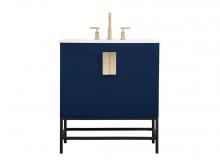  VF48830MBL - 30 Inch Single Bathroom Vanity in Blue