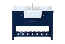  VF60148BL-BS - 48 Inch Single Bathroom Vanity in Blue with Backsplash