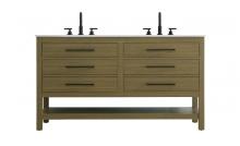  VF60560DMCB - 60 inch Double Bathroom Vanity in Chestnut Brown