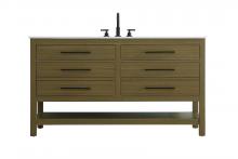  VF60560MCB - 60 inch Single Bathroom Vanity in Chestnut Brown