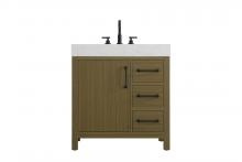  VF60632MCB - 32 inch Single Bathroom Vanity In Chestnut Brown