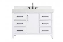  VF60648WH-BS - 48 inch Single Bathroom Vanity In White with backsplash