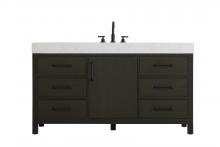  VF60660MMB - 60 inch Single Bathroom Vanity In Mocha Brown