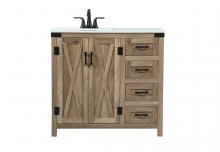  VF90236NT - 36 Inch Single Bathroom Vanity in Natural Oak