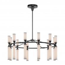  CH348038UBFR-UNV - Edwin 38-in Urban Bronze/Frosted Ribbed Glass LED Chandelier