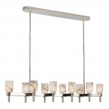 Alora Lighting LP338052PNAR - Lucian 52-in Polished Nickel/Alabaster 10 Lights Linear Pendant