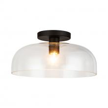  SF515712MBCL - Sylvia 12-in Matte Black/Clear Glass 1 Light Semi-Flush