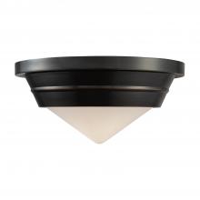  FM348010UBOP - Willard 10-in Urban Bronze/Opal Matte Glass 1 Light Flush Mount