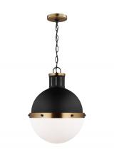 Visual Comfort & Co. Studio Collection 6577101EN3-112 - Hanks transitional 1-light LED indoor dimmable medium ceiling hanging single pendant light in midnig