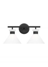 Visual Comfort & Co. Studio Collection DJV1012MBK - Belcarra Modern 2-Light Bath Vanity Wall Sconce in Midnight Black Finish