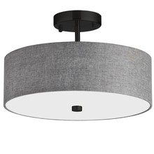  571-143SF-MB-GRY - 3LT Semi-Flush MB w/ Grey Shade