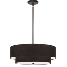  571-224P-MB-BK - 4LT Incand 2 Tier Pendant, MB w/ BK Shade