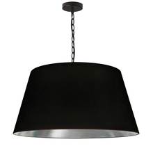  BRY-L-BK-697 - 1LT Brynn Large Pendant, BLK/SV Shade, Black