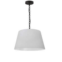  BRY-S-BK-790 - 1LT Brynn Small Pendant, JTone WHT Shade, Black