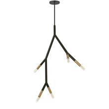  MOR-125P-MB-AGB - 5LT Incandescent Pendant, MB / AGB