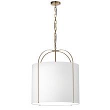  QCY-221P-GLD-WH - 3LT Incandescent Pendant, GLD w/ WH Shade