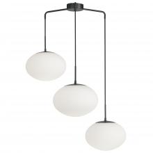  RCL-323P-MB - 3LT Pendant, MB w/ WH Opal Glass