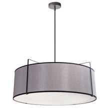 Dainolite TRA-244P-BK-GRY - 4LT Drum Pendant Black/Grey Shade w/ 790 Diff