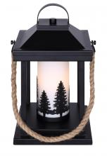  ITL2143B13BKR - Collie 1 Light Table Lamp with Matte Black and Rope Finish and White Shade