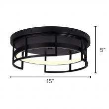  LFM231A15BK - Amora LED Integrated Flush Mount Light, Matte Black Finish