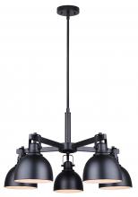  ICH622A05BK - Polo 5 Light Matte Black Modern Chandelier for Dining Rooms and Living Rooms