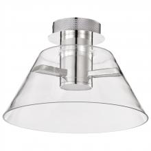 Nuvo 62/2053 - Edmond; 14 Inch LED Semi Flush; Polished Nickel with Clear Glass
