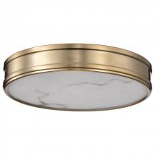 Nuvo 62/2121 - Kendall; 14 Inch LED Flush Mount; Burnished Brass with Alabaster Glass
