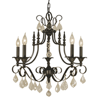  2975 MBLACK - 6-Light Matte Black Liebestraum Dining Chandelier