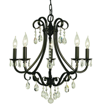  2995 MBLACK - 5-Light Matte Black Liebestraum Dining Chandelier