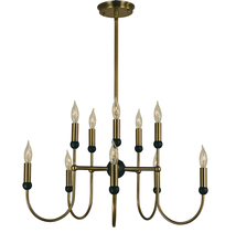  4795 SP/PN - 10-Light Satin Pewter/Polished Nickel Nicole Chandelier