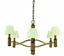 Framburg 5636 AB/MBLACK - 6-Light Antique Brass/Matte Black Accents Hampton Dining Chandelier