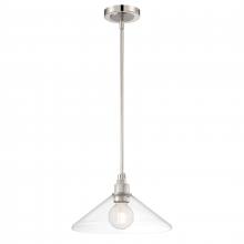  6331-PNBN-CL - Charis 12.5'' Wide 1-Light Pendant - Polished Nickel with Brushed Nickel