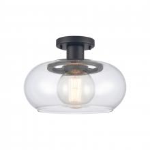  89774/1 - Clement 13'' Wide 1-Light Semi Flush Mount - Matte Black